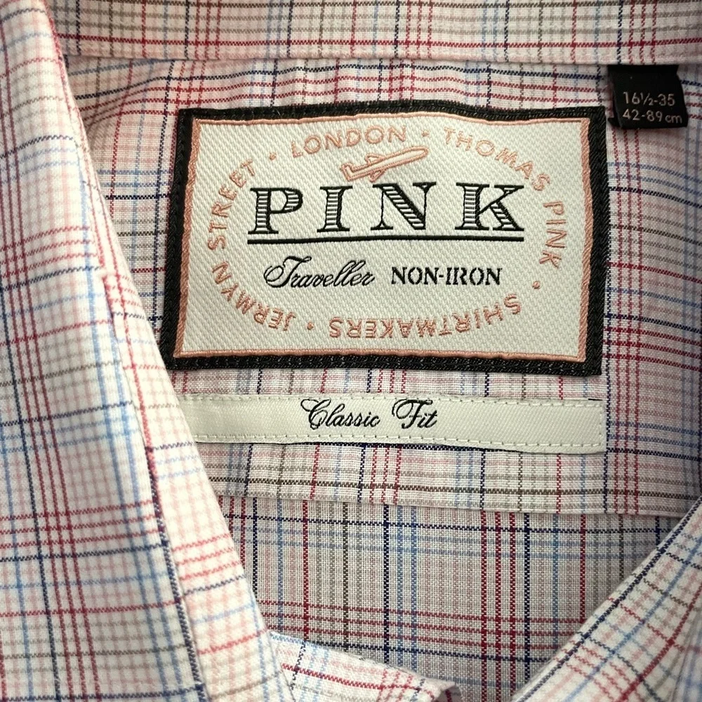 Thomas Pink Traveller Classic Fit Men's Button-Down Shirt. Size 16 1/2 - 35